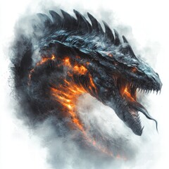 Leviathan Emerges from the Depths Ocean Abyss Fantasy Artwork Dark Waters Dramatic Perspective Fiery Glow