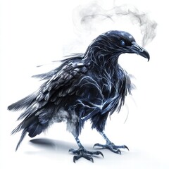 Kinnaree Whispers Enchanted Forest Fantasy Art Mystical Realm Dreamlike A kinnaree with glowing silver veins captivates in a magical forest.