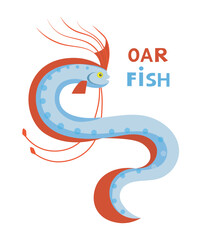 Cute king of herrings. Vector color cartoon image.