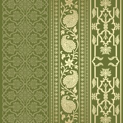 wedding card design, traditional paisley floral pattern , royal India	