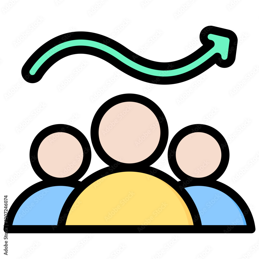 Aufkleber group dynamic outline color icon