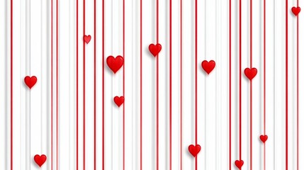Modern minimalist heartpatterned background with red heart lines A printable vector design for Valentines Day