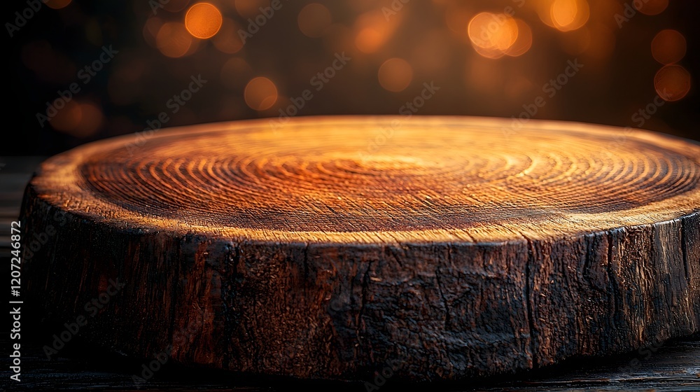 Leinwandbilder detailed side view of a rustic weathered wooden plate used as a natural and cozy background enhanced
