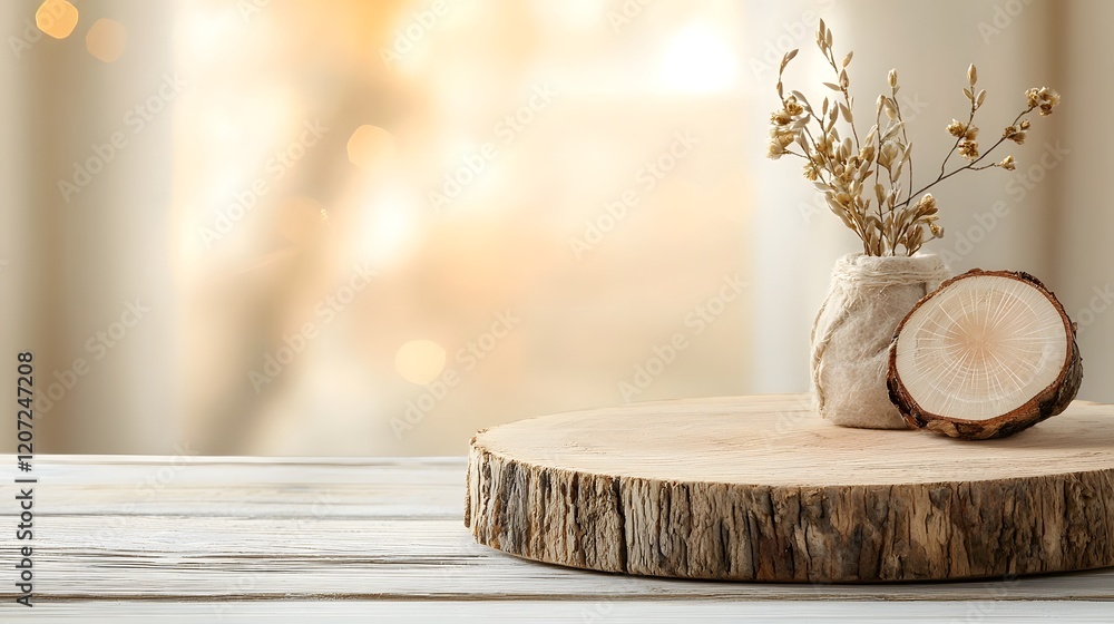Leinwandbilder detailed side view of a natural wooden plate or surface with weathered textures and grains set again
