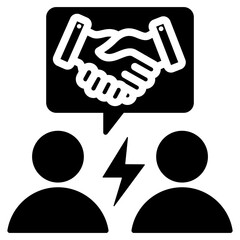Obraz premium Conflict Resolution Glyph Icon