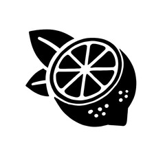 Lemon icon black and white