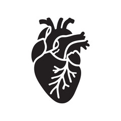 anatomical heart vector clip art flat design.