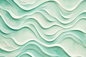 Fototapeta premium Abstract Mint Green Wave Pattern Background