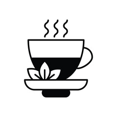 Herbal Tea Cup vector icon stock illustration