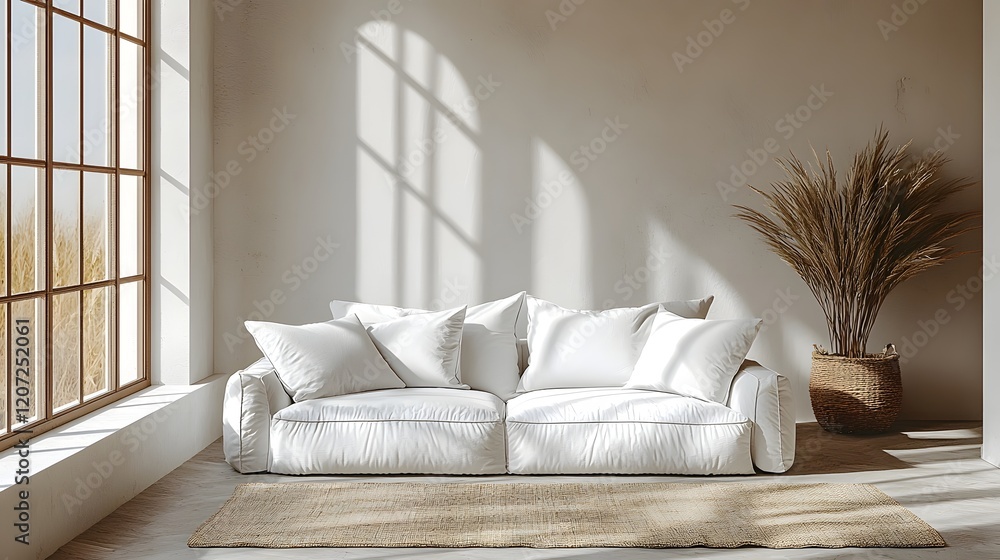 Leinwandbilder minimalist and sophisticated studio design with soft shadows on the walls highlighting a cozy and in