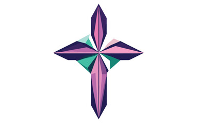 pink and blue ribbon isolated