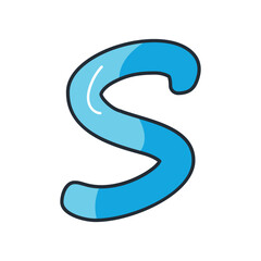 S color line icon with white background vector stock illustration