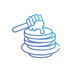 Pancakes with honey vector icon