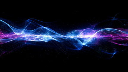 Obraz premium A long blue and purple wave with a lot of stars in the background