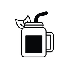 Detox Smoothie vector icon stock illustration