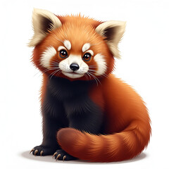 Obraz premium Cute red panda isolated on a white background