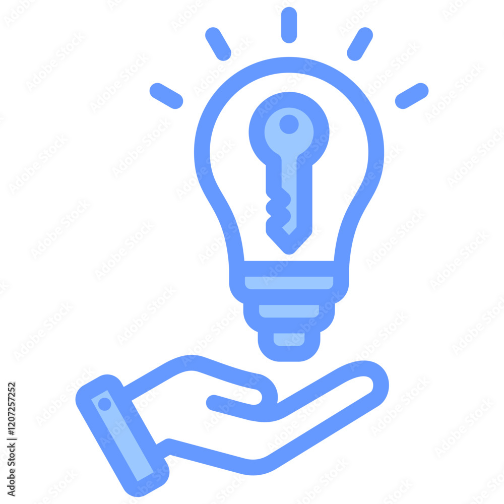 Poster problem solving blue icon