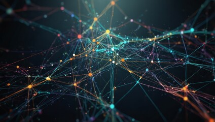 A digital background featuring a series of interconnected nodes and lines, representing the vast network of big data