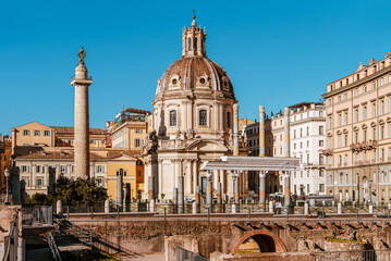 Obraz premium View of Foro Traiano square, Rome