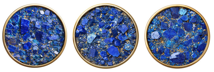 Blue sapphire in a round gold frame