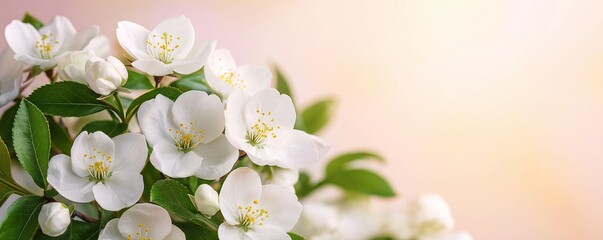 Spring background art with pink blossom. Beautiful nature scene with blooming tree and sun flare. Abstract blurred background. Springtime