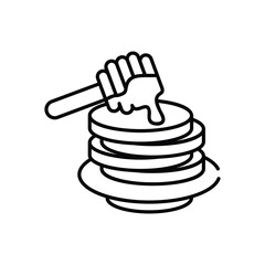 Pancakes with honey vector icon