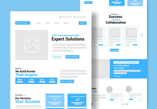 Business Agency Wireframe