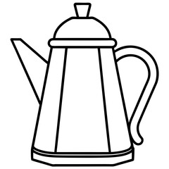 Obraz premium Simple Kettle Line Illustration