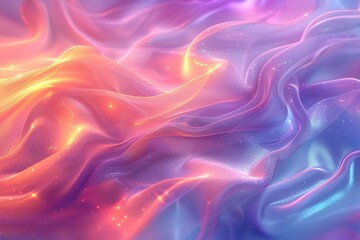 Abstract Pastel Fabric Waves with Shimmering Lights
