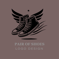 "Dynamic Running Shoes Vector Icon in Monochrome Style for Fitness, Sportswear, and Athletic Branding"

