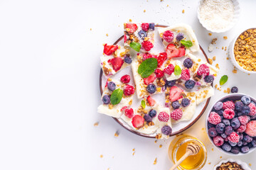 Homemade frozen Yogurt Bark