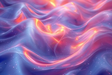Fototapeta premium Abstract Pink Purple Wave Pattern With Glowing Lights