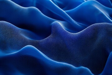Obraz premium Abstract Blue Wavy Textured Surface Design
