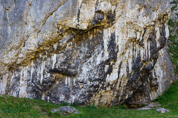 Filar Abazego Abazy Pillar Jurassic bedrock, part of Brama Bolechowicka Gate limestone rock formation in Dolina Bolechowicka Valley within Cracow Valleys landscape park in Lesser Poland