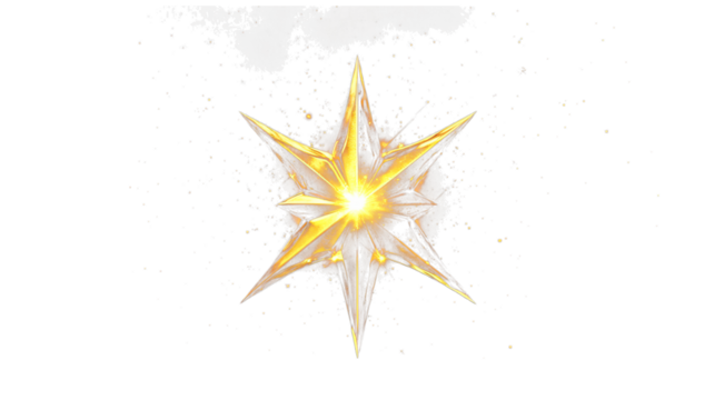 golden star isolated on transparent background
