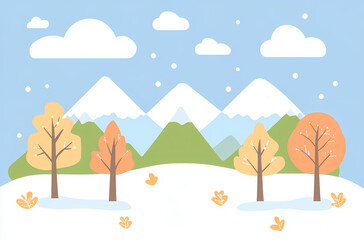 Winter landscape illustration