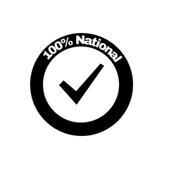 check mark button 100% national logo 