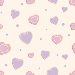 Minimalist Glittering Heart Seamless Pattern
