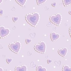 Minimalist Glittering Heart Seamless Pattern
