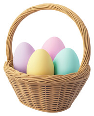 Naklejka premium PNG Pastel color eggs in the basket easter colors pastel colors.