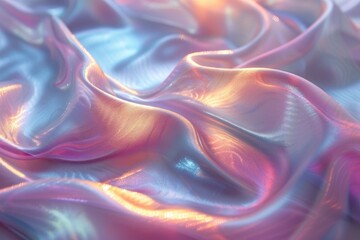 Obraz premium Iridescent Fabric Draped in Soft Pastel Hues