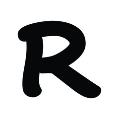 R glyph icon with white background vector stock illustration