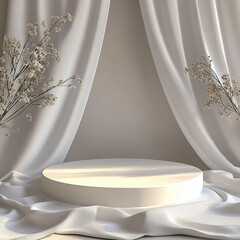 Elegant White Product Display Podium