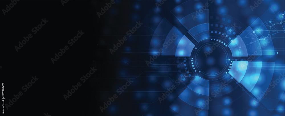 Aufkleber abstract glowing technology and network concept
