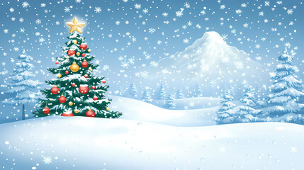 Winter landscape illustration