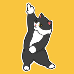 Dancing Cat Meme Sticker Vector Cute Illustration