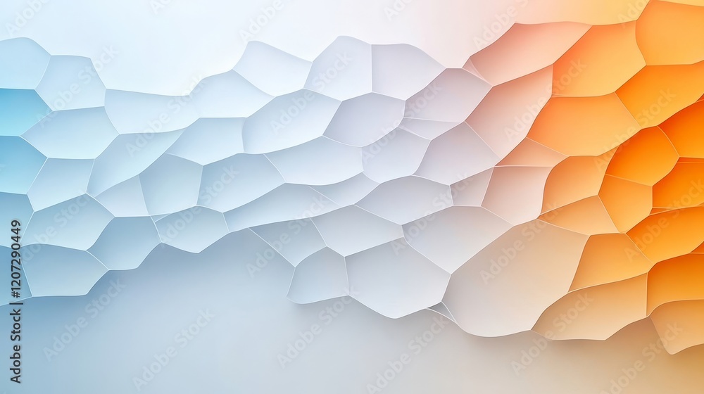 Aufkleber abstract geometric background featuring soft white and orange-toned shapes creating a fluid and mode