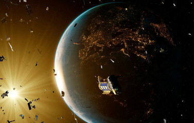 Conceptual image representing space junk