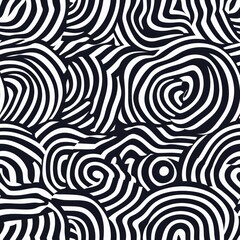 Obraz premium Abstract Black And White Swirling Line Pattern Design