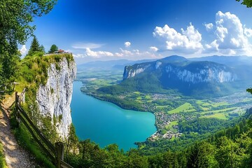 Obraz premium Breathtaking Mountain Lake Panorama
